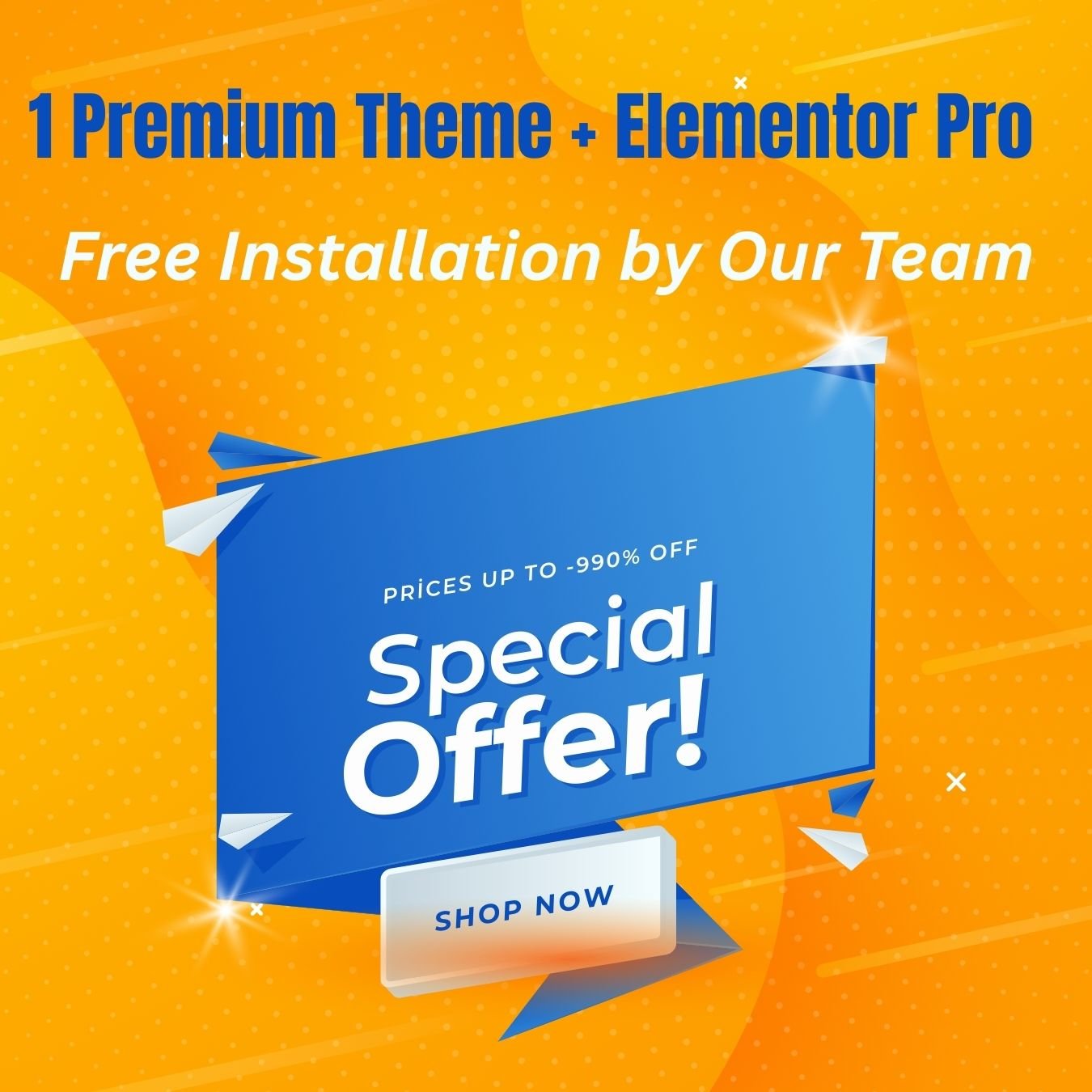 1 WordPress premium template  + Elementor Pro + Free Installation